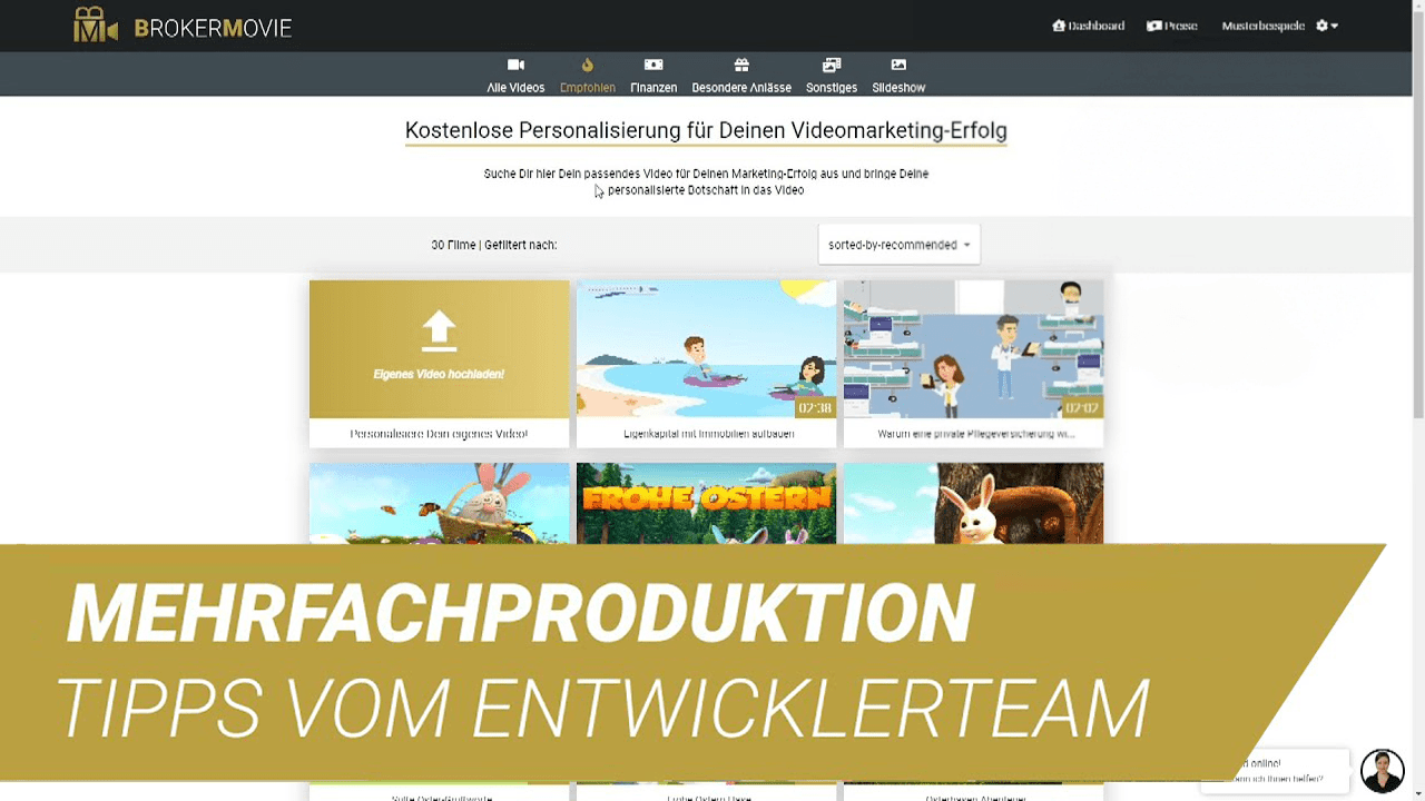 Tipps Mehrfachproduktion